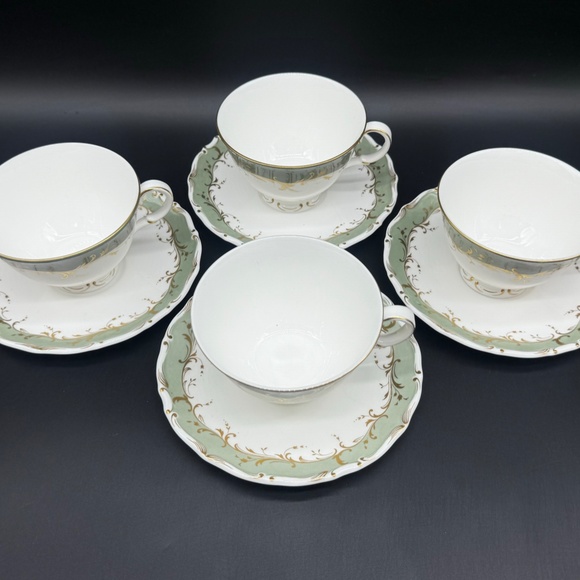 Royal Doulton Fontainebleau Tea Cup Saucer Sets(Set of 4) Bone China England - Picture 2 of 6